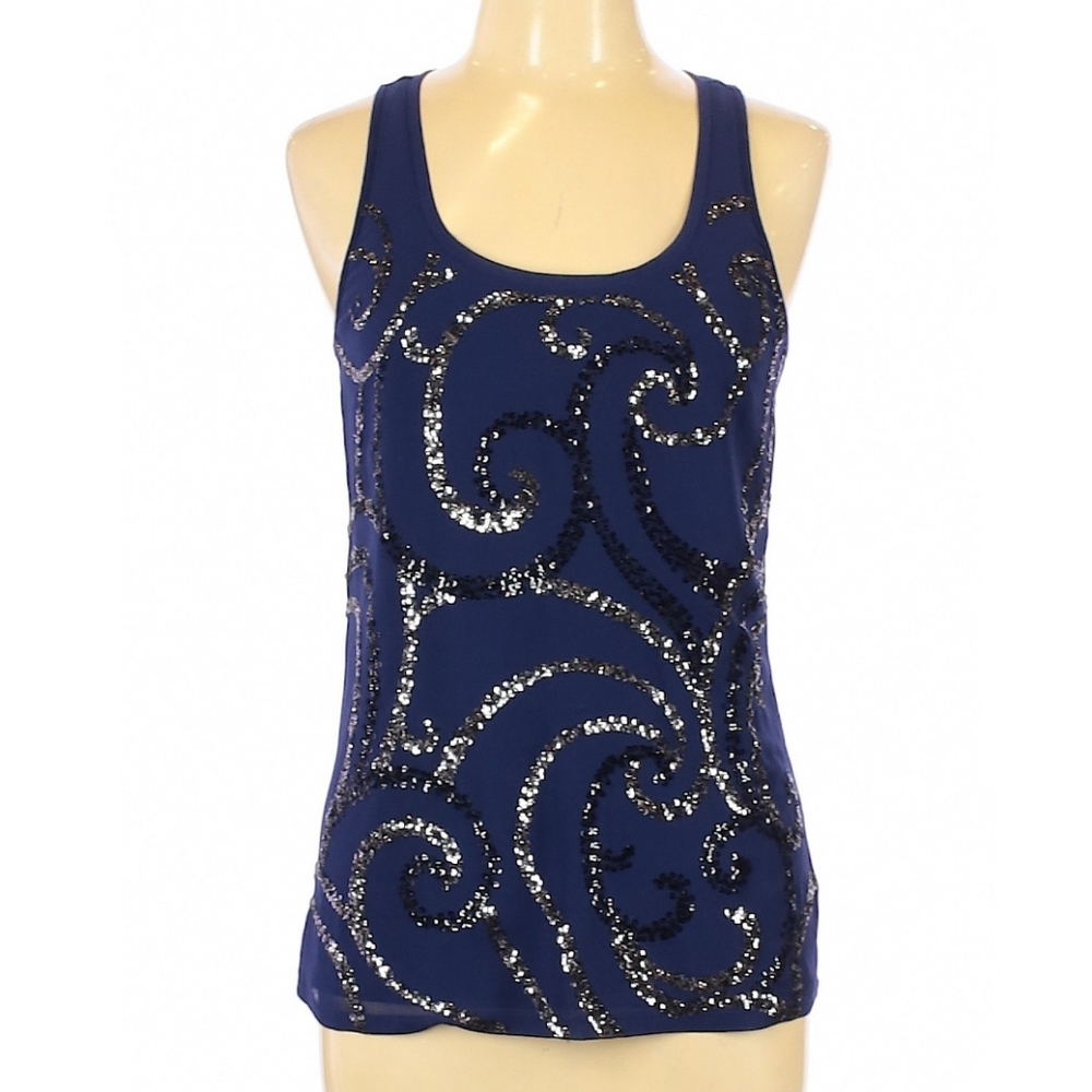 Express Woman's Blue Tank Top with Sequin Detail - Small
